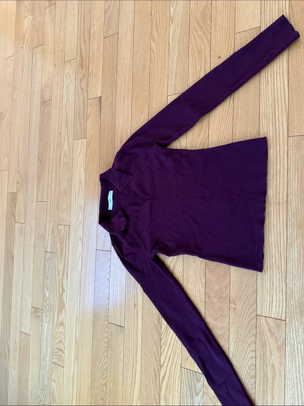 Mango Women's V-Neck Long Sleeve Sweater - Plum
